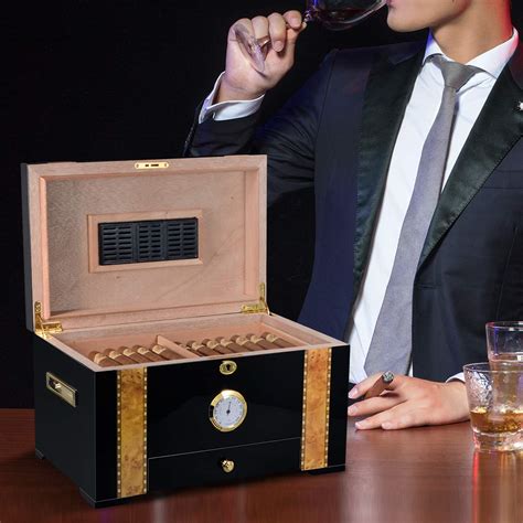 Buy Cigar Humidor, Luxury Cigar Storage Box with Humidifier and ...