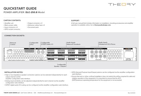 DLC-250.8 AMPLIFIED LOUDSPEAKER CONTROLLER — Theory Professional