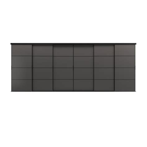 SKYTTA / MEHAMN sliding door combination, black/double sided dark grey ...