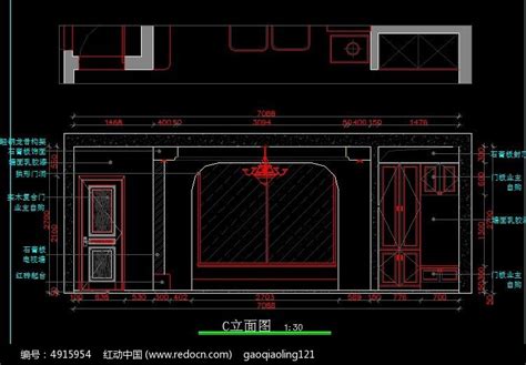 现代简约三房CAD平面施工图_红动网