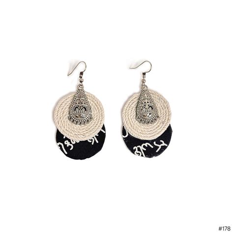 Earth Tones Jute Double Layer Earrings – Natural Elegance with Silver ...