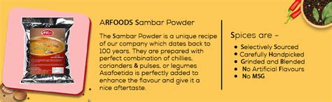 ARFOODS Sambar Powder 1Kg : Amazon.in: Grocery & Gourmet Foods
