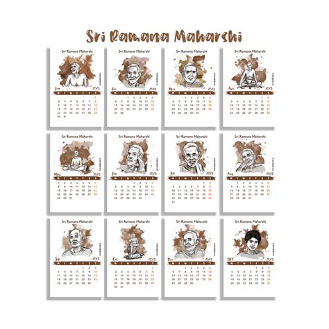 Sri Ramana Maharshi Tabletop Calendar 2023