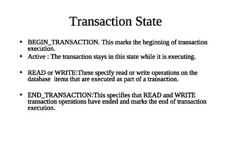 Transition diagram of Transaction - Btech Computer Science Engineering ...