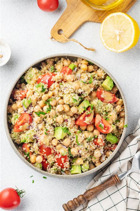 Gluten Free Quinoa and Chickpea Salad with Dijon Dressing - All We Eat