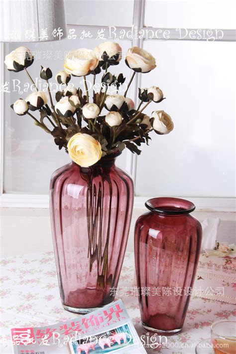 ins简约北欧透明玻璃花瓶花器 金属铁艺花艺插花单支鲜花家居装饰-阿里巴巴