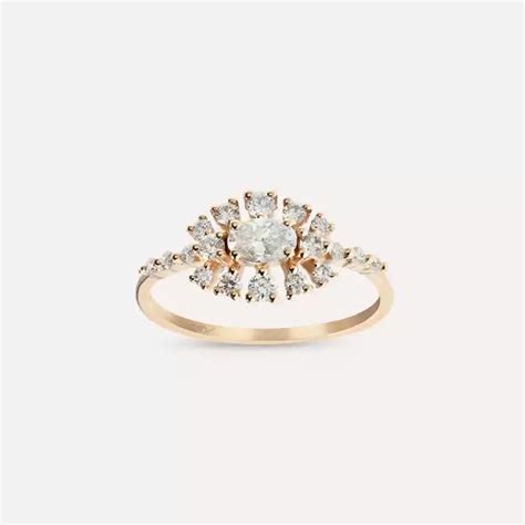 0.68 CT Oval Cut Diamond Rose Gold Ring