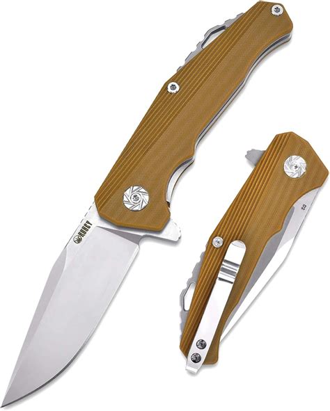 Buy KUBEY KU216 EDC Folding Camping Knife with Deep Carry Clip, Flipper ...