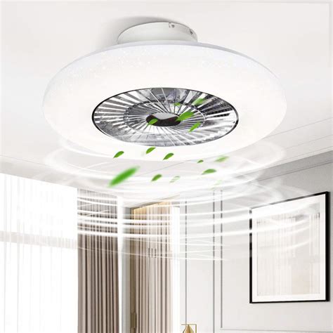 Buy PADMA Modern LED Ceiling Light with Fan, 40W Dimmable Ceiling Fan ...