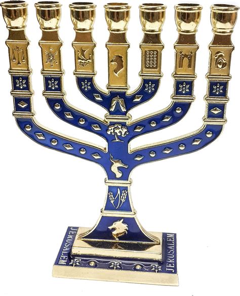 Amazon.com: BRTAGG 12 Tribes of Israel Menorah, Jerusalem Temple 7 ...