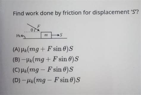 Image result for Work of Friction Formula