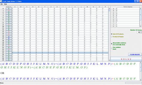 Truth Table Solver 的图像结果