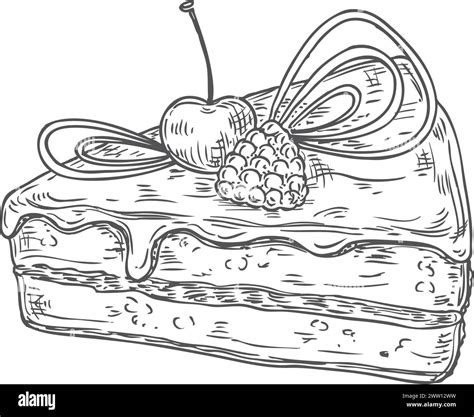 Sweet slice cheesecake berry Black and White Stock Photos & Images - Alamy