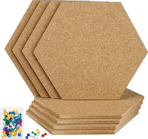 TUPARKA 8 Pack Cork Board Hexagon Bulletin Boards Cork Tiles 8.2"x7 ...