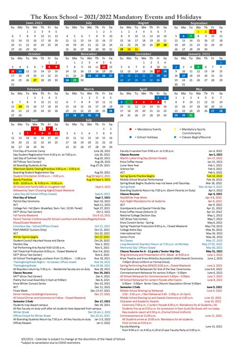 Knox County Calendar - Printable Calendars AT A GLANCE