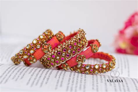 Threaded -Pearl & Mirror Work Bangles