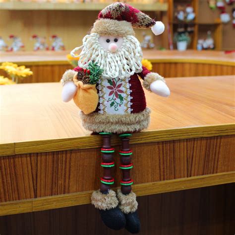 Christmas Figurines Plush Christmas Sitting Santa Claus Snowman ...