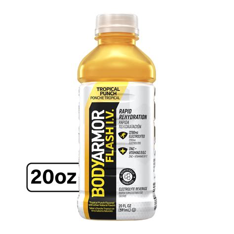 BODYARMOR Flash I.V. Rapid Rehydration Electrolyte Beverage, Tropical ...