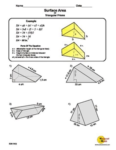 Surface Area Of A Triangular Prism by Maisonet Math - Middle School ...