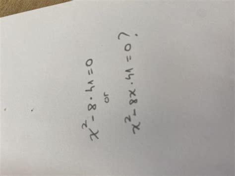 Solve for x in the equation x squared minus 8 x 41 = 0. - brainly.com
