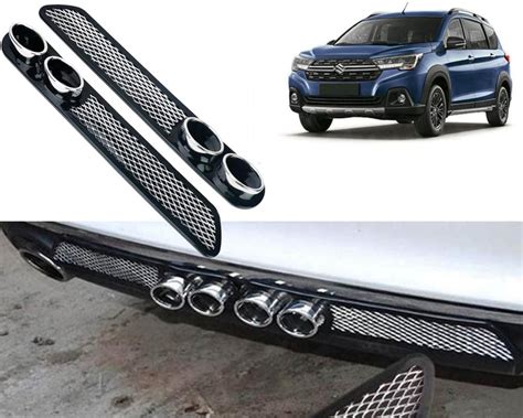 Rear Dual Tip Bumper Lip Diffuser Car Back Bumper Spoiler Lip Splitter ...