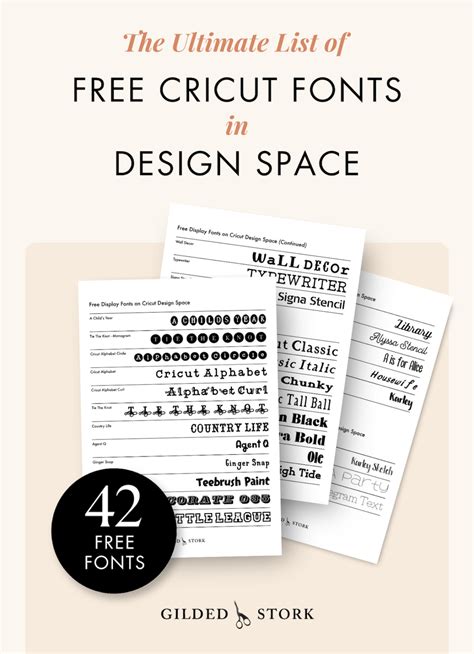 The Ultimate List of Free Cricut Fonts in Design Space - Gilded Stork