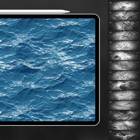 ArtStation - 110 Procreate Water Textures | Procreate Seamless Water ...