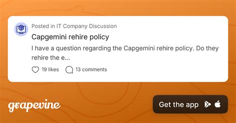 Capgemini rehire policy - Grapevine
