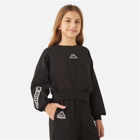 Kappa Logo Print Sweatshirt with Long Sleeves