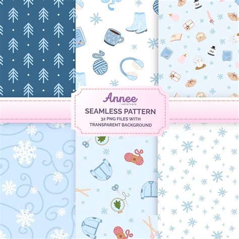 Winter Cozy Background Seamless Pattern Bundle | Digital Paper PNG JPG ...