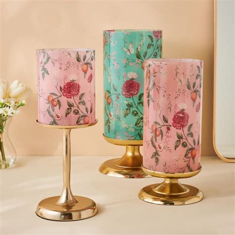 Buy Hoovu Glass Floral Printed T-Light Holder from Home Centre at just ...