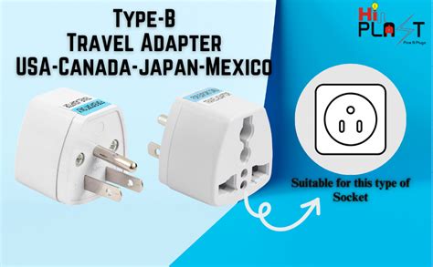 Hi-Plasst Type B Converter | India to USA Plug Adapter 5-Pack ...