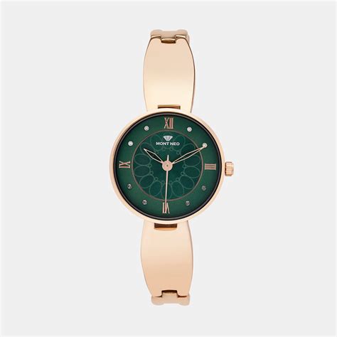 Women Quartz Green Dial Analog Metal Watch 9008T-M3314 – Mont Neo
