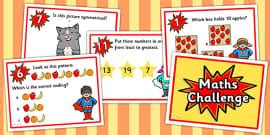 Reception Maths Challenge PowerPoint (teacher made) - Twinkl