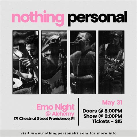 Nothing Personal: Emo Night (live cover band) at Alchemy, Alchemy ...