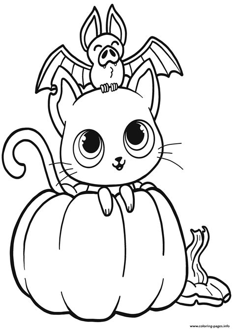 Printable Halloween Cat Coloring Pages