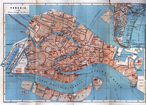 Large old map of Venice city - 1913 | Venice | Italy | Europe | Mapsland | Maps of the World