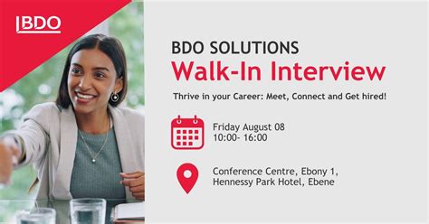 BDO Solutions Walk-In Interview, Hennessy Park Hotel, Ebene, Quatre ...
