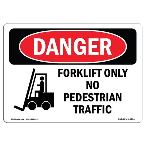 Signmission Safety Sign, OSHA Danger, 7" Height, Rigid Plastic ...