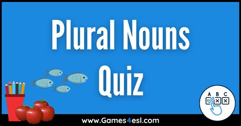 Online Plural Nouns Quiz | Games4esl