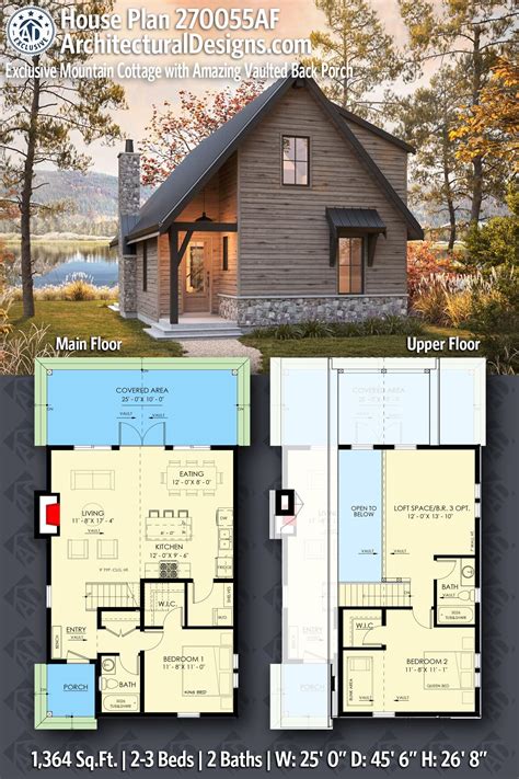 Plan 270055AF: Mountain Cottage with Two-Story Great Room and Loft ...