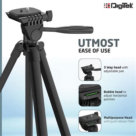 Buy DIGITEK (DTR 480LW) 57 Inch Portable Aluminium Alloy Tripod with ...