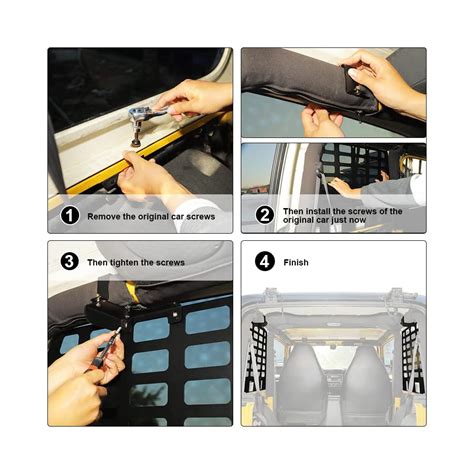 Buy Linskip Wrangler Molle Panel Rear Window Interior Storage Flank Kit ...