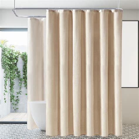Amazon.com: Linen Ivory Shower Curtain Cream, Linen Textured Heavy Duty ...