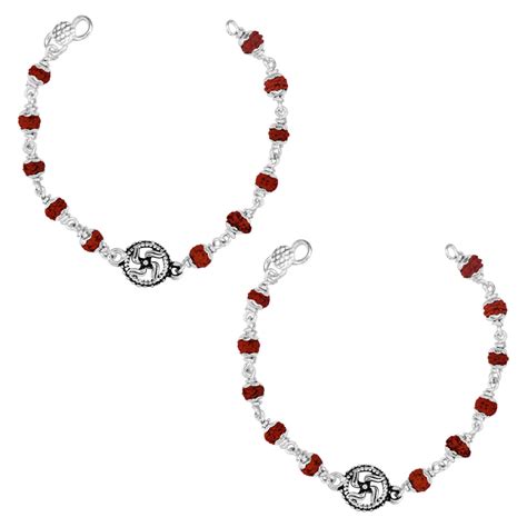 Hem Jewels Pure Silver Baby Nazariya with Swastik Charm and Spiritual