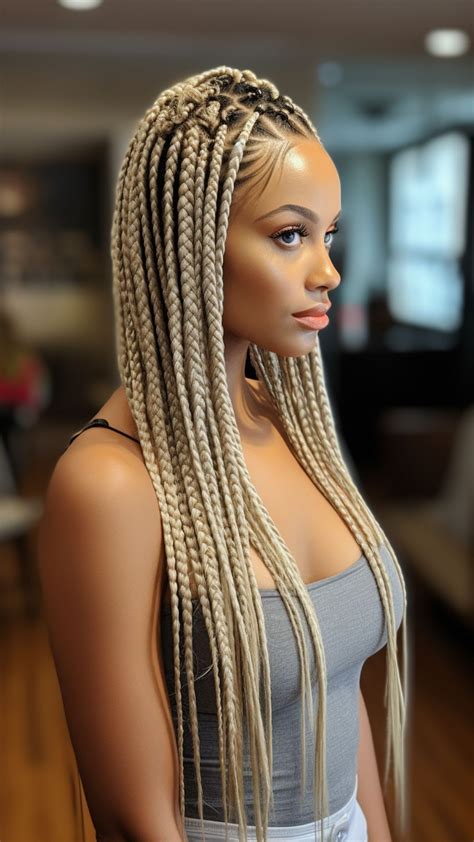 22 Blonde Knotless Braids Ideas to Ignite Your Inner Fire | Blonde box ...