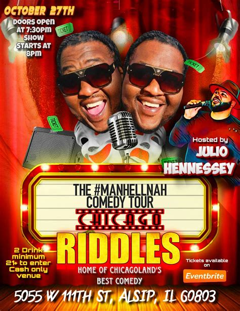 The #ManHellNah Comedy Tour, Riddles, Alsip, 27 October 2024 | AllEvents