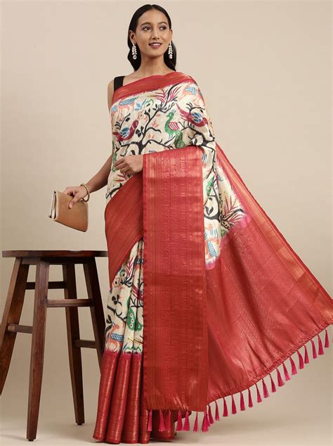 Banarasi silk type kalamkari print saree – www.vannamayil.com
