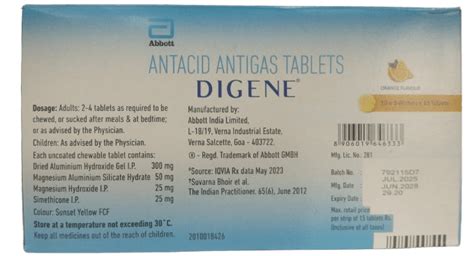 Buy Digene Orange Chewable Tablet Online | 60 mins delivery | PillO.