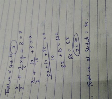 half of the students of a class were playing in the field and three ...